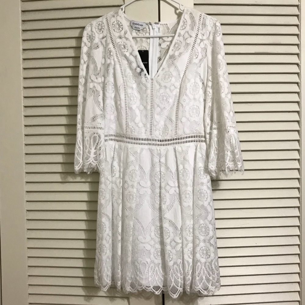 BeBe White Lace Dress